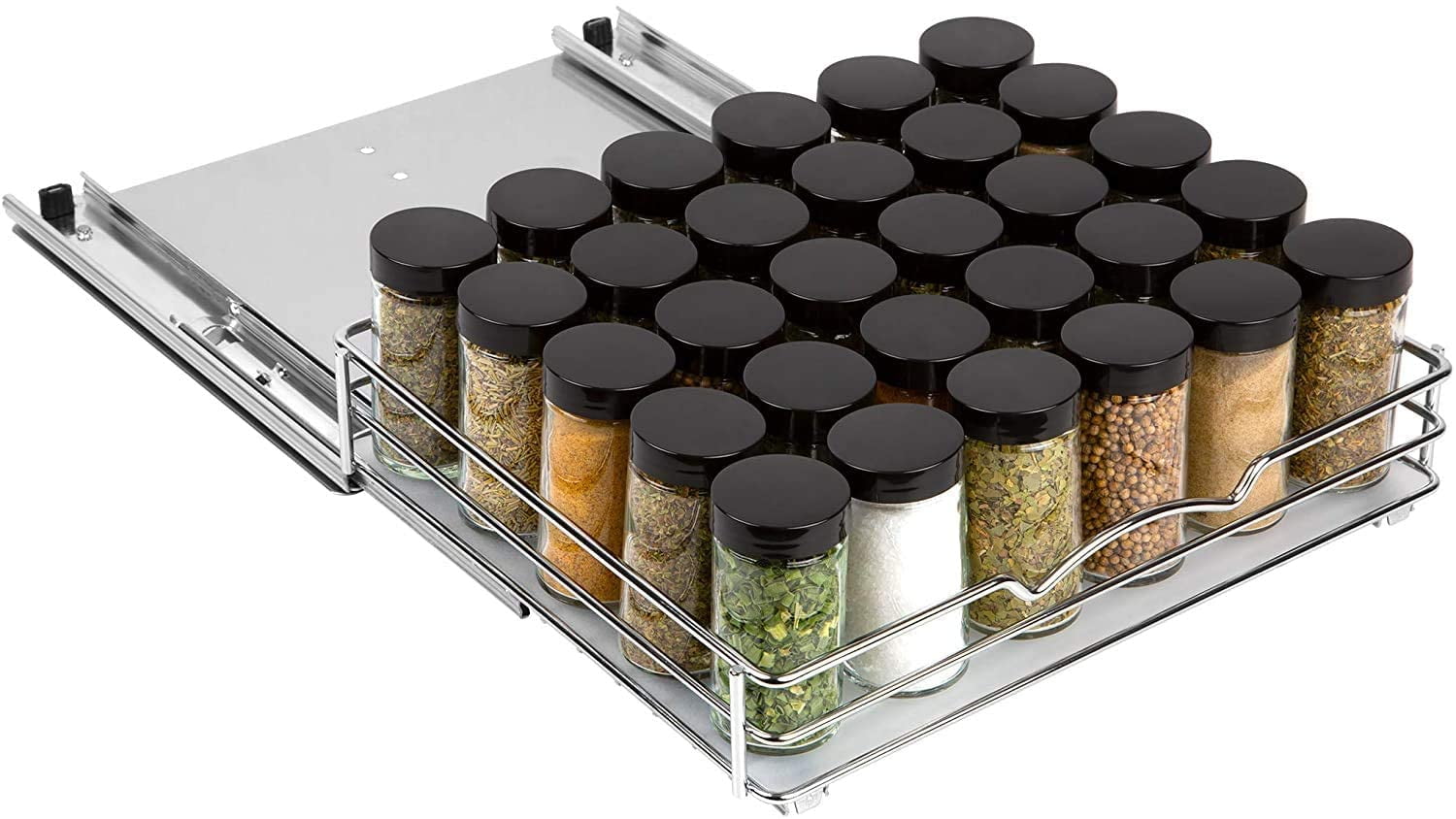 Hold N' Storage Spice Rack for Cabinet - Pull Out Spice Rack with 5 Year Limited Warranty