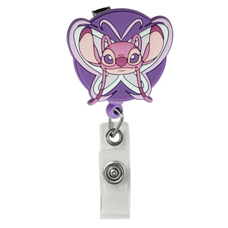 Disney Ladies Angel Badge Reel, 26-inch Retractable ID Card Badge Holder with Alligator Clip