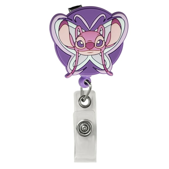 Disney Ladies Angel Badge Reel, 26-inch Retractable ID Card Badge Holder with Alligator Clip