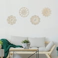 thumbnail image 2 of Mandala Wooden Wall Art Set of 4, Geometric Vintage Details Flora Petals, Birch Plywood Rustic Wall Art Accent for Hallway Bedroom Living Room and Offices, 11,4" X 11,4" X 0.1", by Ambesonne, 2 of 4