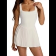 thumbnail image 3 of Vestido Deportivo Plisado Fluido de Tenis para Mujer, Minivestido de Golf de Verano Sin Mangas y Sin Espalda. Diamante S, 3 of 8