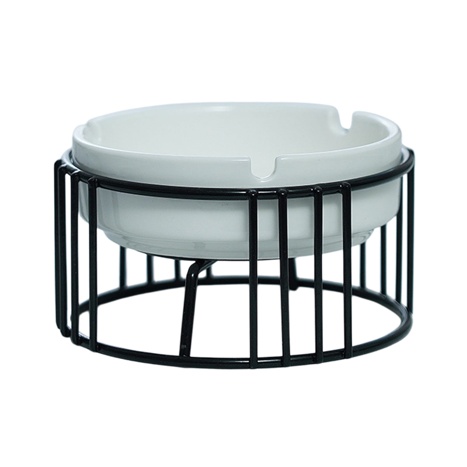 Kadlawus Under $5 ! Ashtray with Ceramic Insert Metal Holder for Cigar  Cigarette Outdoor Indoor Use Patio Tabletop Decor Modern Minimalist Style  Home Office Desk Accessory