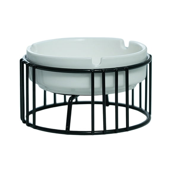 Mauxuk Vintage Iron Ashtray Home Decor - Rustic Ceramic Ashtray for Living Room, Bedroom, Study - Handcrafted Ornament & Candlestick Holder, 4.82x4.82x1.97in, Gift for Nature Lovers