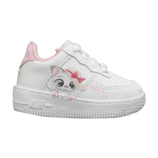 Tenis Niña Val Street Casual Confort Caminar blanco 12.5