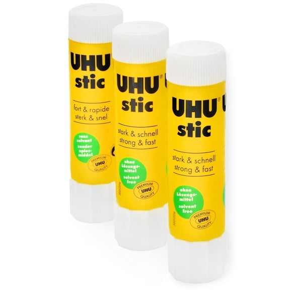 UHU Stic Permanent Clear Application Glue Stick - 0.29oz - Pack of 3