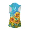 thumbnail image 2 of Chririnla Sunflower Women's Sleeveless Golf Shirt Tennis Quick Dry Tank Tops Trendy Collared Golf T-Shirt with Zip Up, 2 of 7