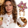 thumbnail image 1 of Activewear Shirt Cufflinks, Flower Shape, Classic And Elegant Button Decorations, Purple, 1 of 4