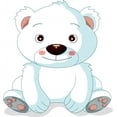 thumbnail image 2 of Cute Polar Bear Cartoon Wall Mural by Wallmonkeys Peel and Stick Graphic (18 in H x 17 in W) WM316007, 2 of 4