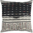 thumbnail image 1 of HomeRoots 403252 Black & White Kantha Stitch & Knots Throw Pillow, 1 of 1
