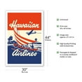 thumbnail image 2 of Hawaiian Airlines - Hawaiians in Outrigger Canoe (Wa’a) - Vintage Airline Travel Poster c.1940 - Fine Art Matte Paper Print (Unframed) 30x44in, 2 of 4
