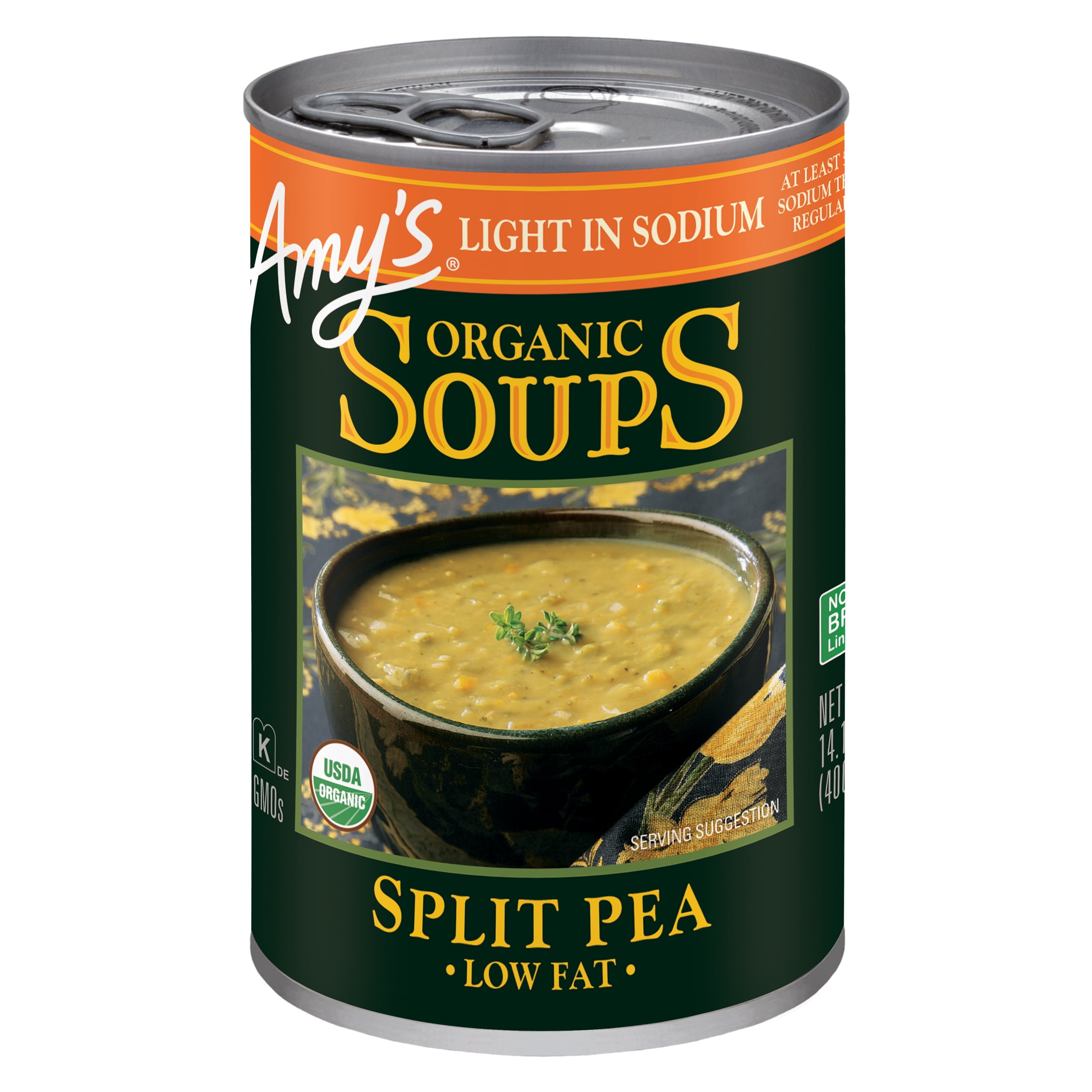 Amy's Organic Split Pea Soup, Light in Sodium, Vegan, Gluten Free, Low Fat, 14.1 oz