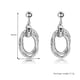 thumbnail image 4 of Accesorio de joyería vintage para mujer, pendiente de aleación tejido ovalado geométrico (plata), 4 of 5