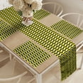 thumbnail image 2 of Ambesonne Yellow Chevron Table Runner & Placemats, Warning Sign Image, Placemat 4 pcs + Runner 12"x72", Black Yellow, 2 of 2