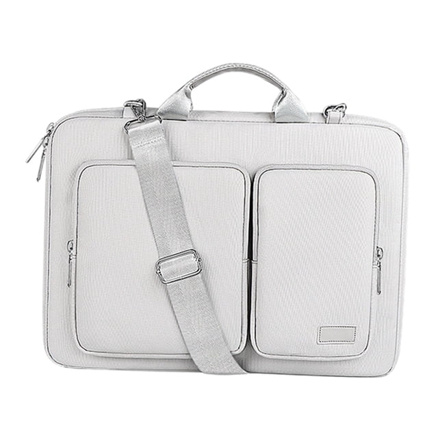 Bolso bandolera para portátil de 15,6", con protección completa en la parte delantera y trasera. Gris plateado