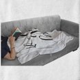 thumbnail image 6 of Saying Soft Flannel Fleece Blanket, Brush Pen Lettering with Phrase Relax You Are Home Black and White Calming Text, Cozy Plush for Indoor and Outdoor Use, 50" x 60", Black and White, by Ambesonne, 6 of 6