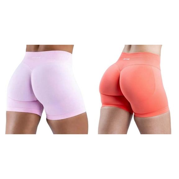 Women's High-Waisted, -Lifting Shorts Fitness Athletic Short Leggings 2-Pack
