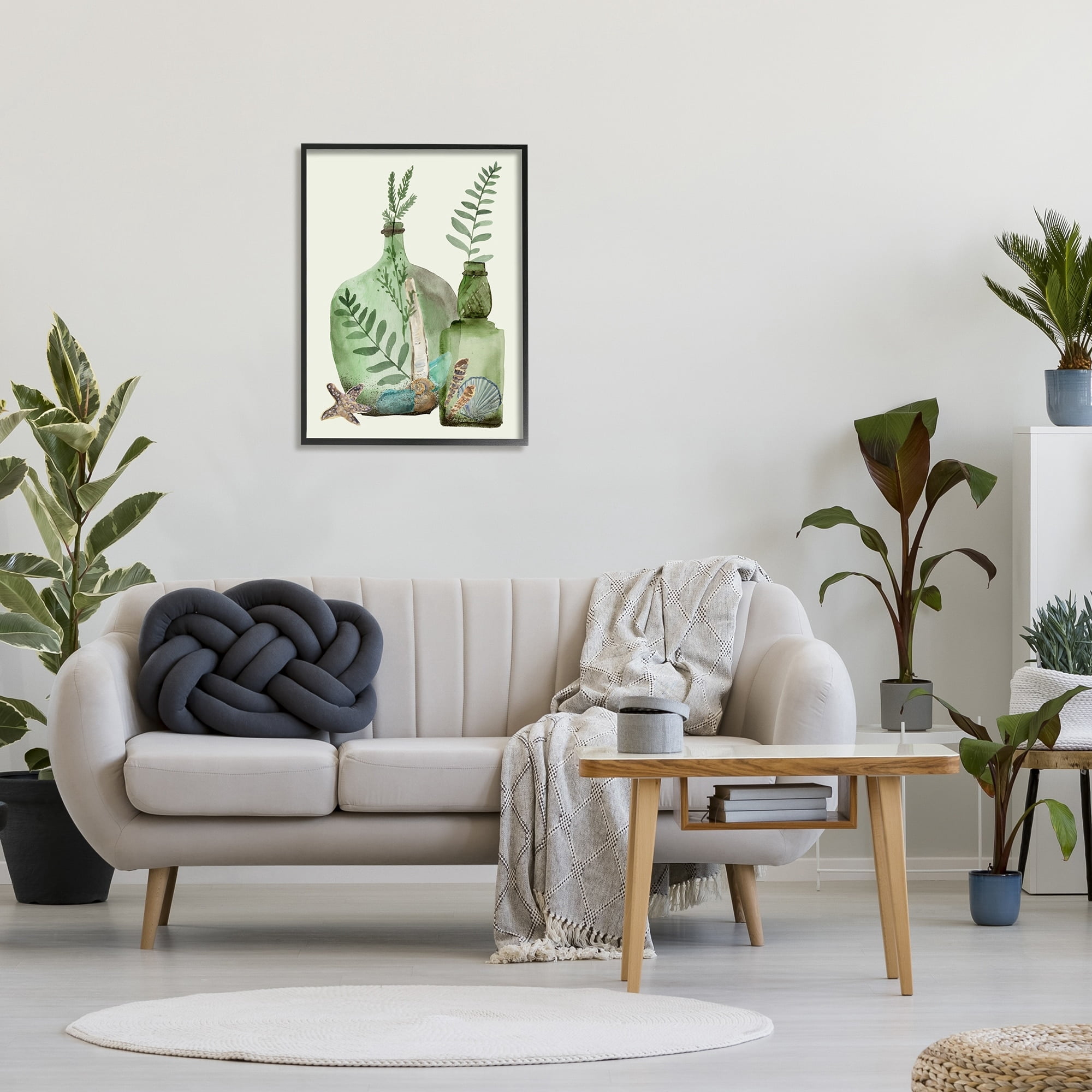 Stupell Industries Green Forest Ferns Green Clear Jugs Nautical Seashells, 24 x 30, Design by Melissa WangÂ&nbsp;