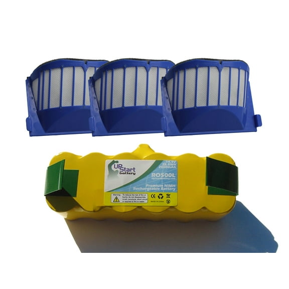 iRobot Roomba 551 - AeroVac Battery and Filter - Kit Includes iRobot 1 Battery and 3 Filter