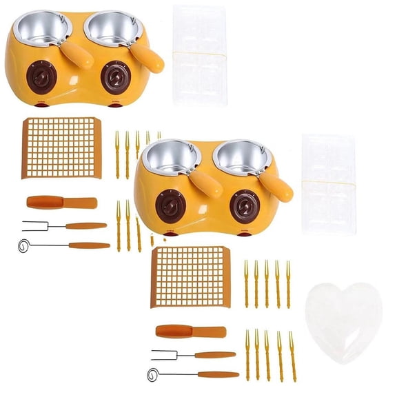 2Pack Chocolate Melting With And Fork Chocolate Melting Warming Double Mini Fondue For Candy Milk Cheese Butter Making Cooking Utensils Home Decor