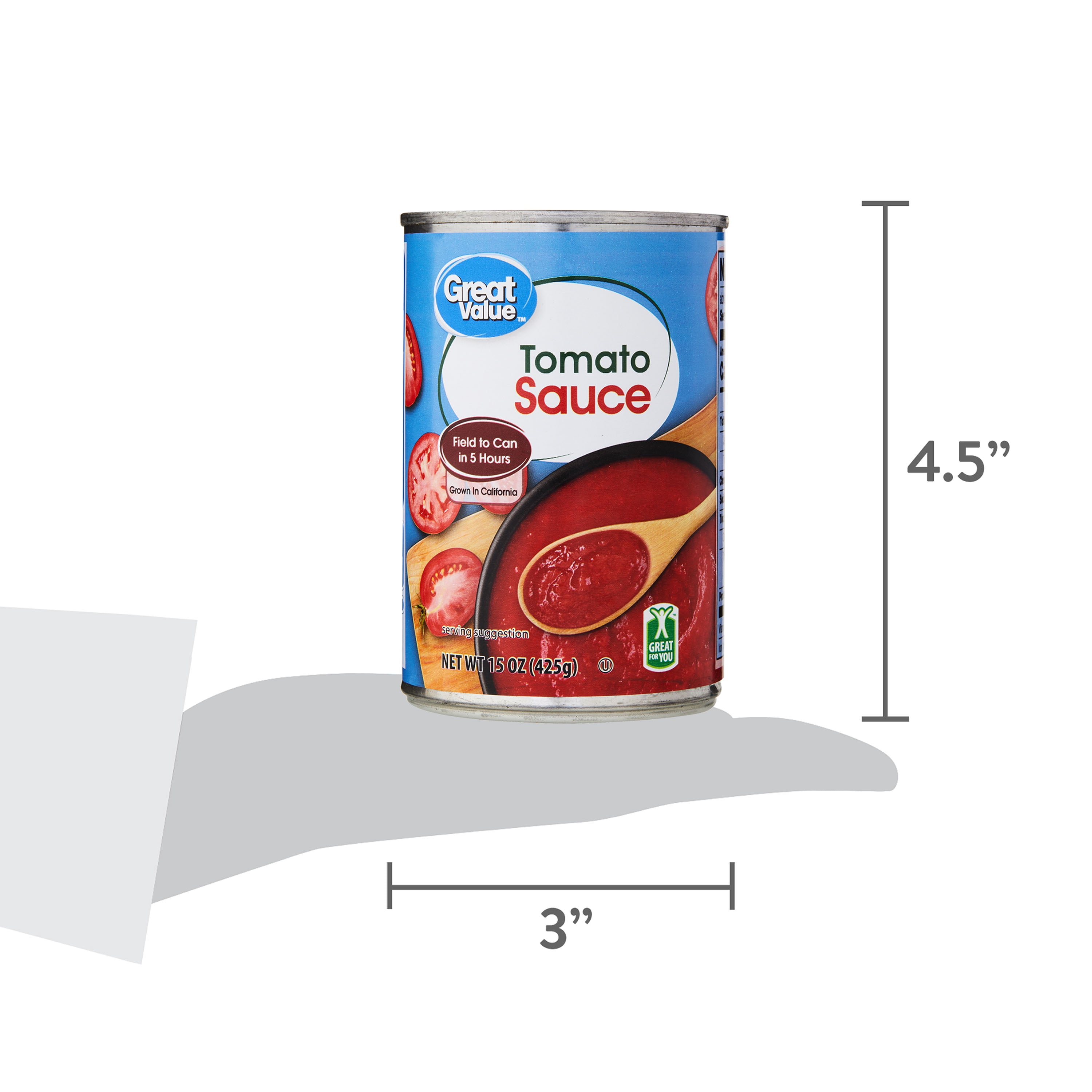 Great Value Tomato Sauce, 15 oz Can, 4 Count
