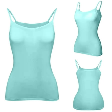 Uooqdmx Tank Top for Women Women s Summer Tops 2024 Tank Top Yoga Gym Sleeveless Camisole Sexy Plus Size Underwear With Chest Pad S 6Xl Mint Green Xl