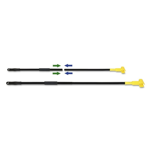 1.5 in. Diameter x 59 in. Length 2-Piece Metal Handle with Plastic Jaw Head - Black/Yellow (1-Carton)