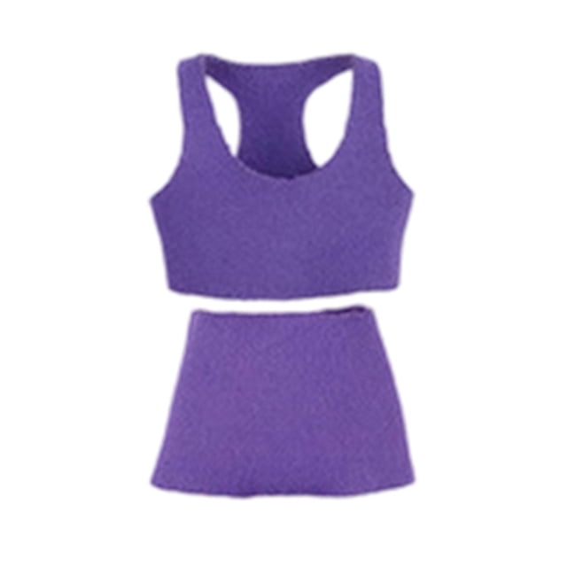 Conjunto de chaleco deportivo y pantalones cortos a escala 1:12, modelo móvil, ropa para muñecas, accesorios casuales de moda. Púrpura claro