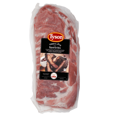 Tyson Pork Spare Ribs Bone In 4 18 6 0 Lb Walmart Com