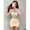 Apricot, variant on Women's Solid Color Contrast Mesh Pleated Sexy Mini Dress, Apricot, Sizes