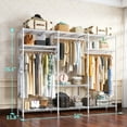 thumbnail image 3 of Clothes Rack, Clothing Rack 795 LBS Clothing Racks for Hanging Clothes, Heavy Duty Clothes Rack for Bedroom, Metal Garment Rack with Wire Shelves, Freestanding Portable Closet Rack, White, 3 of 7