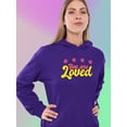 thumbnail image 2 of You Are Loved Bubblegum Banner Hoodie Women -Smartprints Designs, Female 4X-Large, 2 of 4