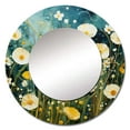 thumbnail image 2 of Designart "Blue White Buttercups Buttercup Meadow" Buttercups Rund Mirror For Wall Decor - Large Teal Round Print Mirror - Round Country Mirror 29" x 29" Inch - Wall Mounted Round Large Mirror, 2 of 5