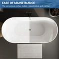 thumbnail image 4 of Studyset 67 Inch Acrylic Freestanding Bathtub, Luxury Oval Soaking Tub, Modern Grey and White Stand Alone Bath with Chrome Drain and Overflow, Deep Soaking Tub for Bathroom, 4 of 6