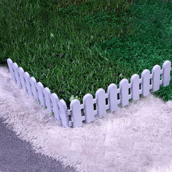 FELTECHELECTR 2Pcs Mini Picket Fence White Plastic for Christmas Decoration 19.5x4.6x0.4in