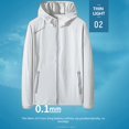 thumbnail image 2 of Akiihool Mens Windbreaker Mens Windproof Jacket Waterproof Lightweight Sportswear Jacket Casual Bomber Jacket (White,5XL), 2 of 5