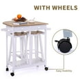 thumbnail image 2 of Ktaxon Kitchen Cart Island Rolling Home Dining Wooden Trolley Storage w/ 2 Stools, 2 of 11