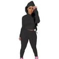 thumbnail image 2 of Itsame Sweatsuits 2pcs Sets for Womens Long Sleeved Sweatshirt and Pants Solid Color Women Athletic Outfit Sets Black Size 2XL, 2 of 8