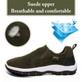 thumbnail image 2 of Mens Hiking Shoes Laceless Suede Breathable Slip Resistant Boots Lightweight Sneakers for Outdoor Activity Hiking Walking, 2 of 7