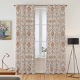thumbnail image 2 of Vintage Boho Kitchen Curtains 96 Inch Length, Retro Southwestern Ethnic Mexican Floral Grommet Top Bedroom Living Room Curtains, Light Filtering Cafe Curtain Drapes 2 Panels Set 104''x96'', 2 of 9