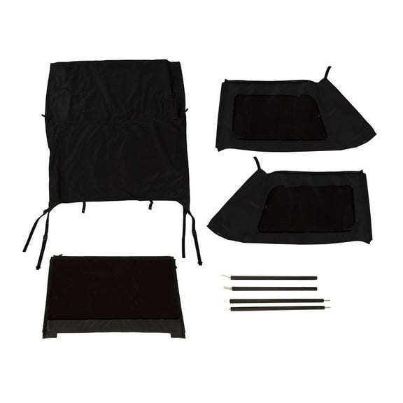 Rugged Ridge by RealTruck Montana Soft Top for Wrangler JK 2-Door | Bowless, Black Diamond | 13790.39 | Compatible with 2007-2018 Jeep Wrangler JK 2-Door