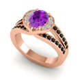 thumbnail image 2 of 2.35 Carat Oval Cut Amethyst & Black Onyx Gemstone Latest Bridal Ring for Women Solid 18K Rose Gold Size 3 by Diamond-Capitals, 2 of 8