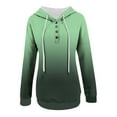 thumbnail image 4 of Sweatshirts For Women Loose Fit Womens Tops Clearance Print Gradient Loose Long Sleeve Button Hoodie Sweater, 4 of 5