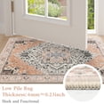 thumbnail image 5 of Buganda 2'x3' Small Area Rug, Non Slip and Low Pile Door Mat, Vintage Distress Print Pattern Carpet, Machine Washable rugs for Entrance, Pink, 5 of 7