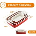 Set of 3 Versatile, Durable Porcelain Pans Oven to Freezer Safe