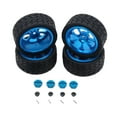 thumbnail image 2 of Kuntesetty RC Wheel Rims Rubber Tires Kit Replacement M3 Wheel Nut for 144001 1:12 1:18 Blue, 2 of 9