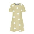 thumbnail image 5 of Annhoo Womens Mini Dress Summer Casual Polka Dots Short Sleeve Crewneck T Shirt Dresses Beach Vacation Short Sundress, 5 of 6