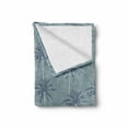thumbnail image 2 of Exotic Soft Flannel Fleece Blanket, Natural Theme Tropical Palm Trees Pattern Along Aloha Writing Print, Cozy Plush for Indoor and Outdoor Use, 70" x 90", Slate Blue and Pale Teal, by Ambesonne, 2 of 6