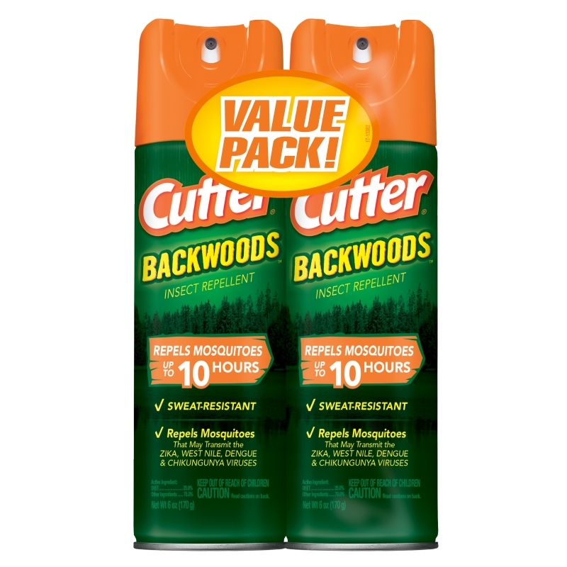 Cutter Backwoods Insect Repellent, Aerosol Spray, 6oz, 2 Pack