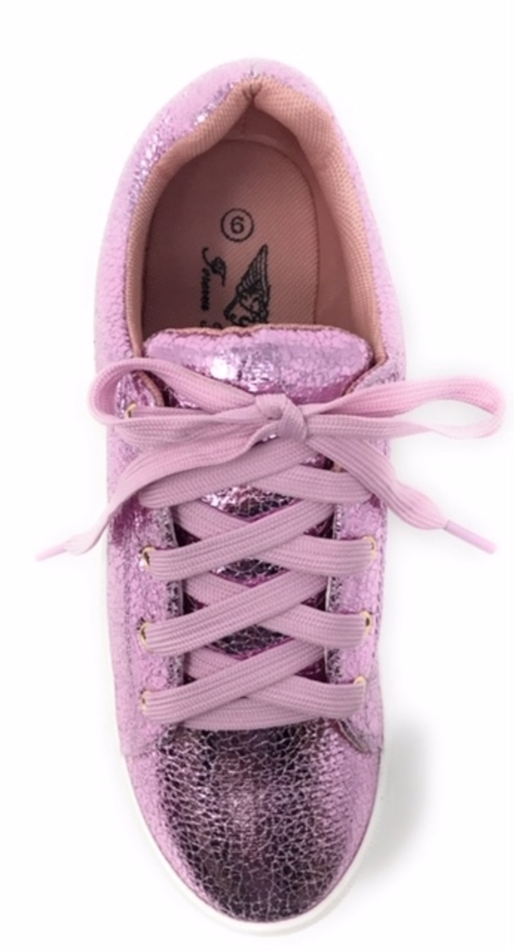 Forever Young Women's Metallic Textured Lace up Sneakers