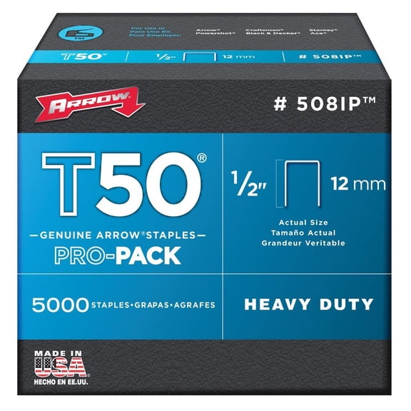 Arrow Fastener 508IP 1/2" T50 Staples